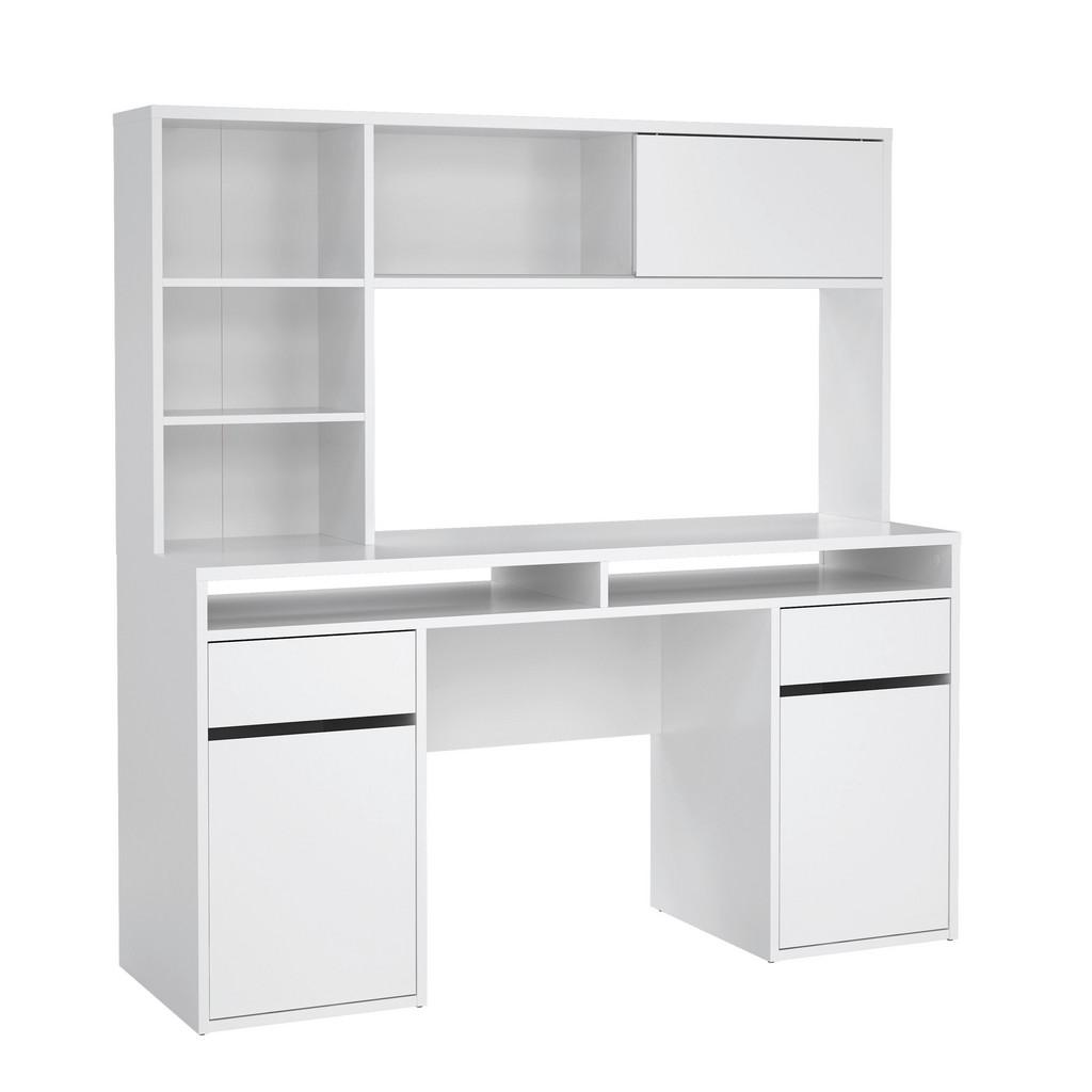 Schreibtisch mit Stauraum B 48,2cm H 156,2cm Weiß