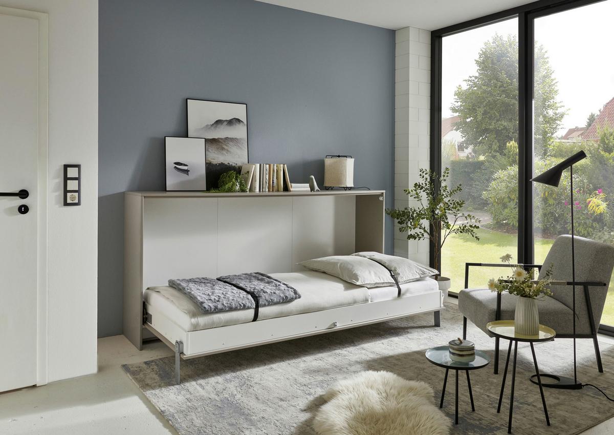 Schrankbett Juist Sahara Lf: 90x200 cm - Sahara, KONVENTIONELL, Holz/Holzwerkstoff (90/200cm) - MID.YOU