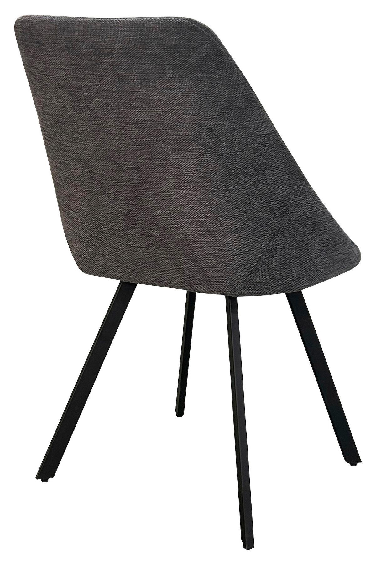 Esszimmerstuhl Jasper Anthrazit, Schwarz 2er Set - Anthrazit/Schwarz, Design, Textil/Metall (55/83/59cm) - MID.YOU