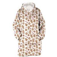 PONČO HOODIE GINGERBREAD - vícebarevná, textil (87/70cm)