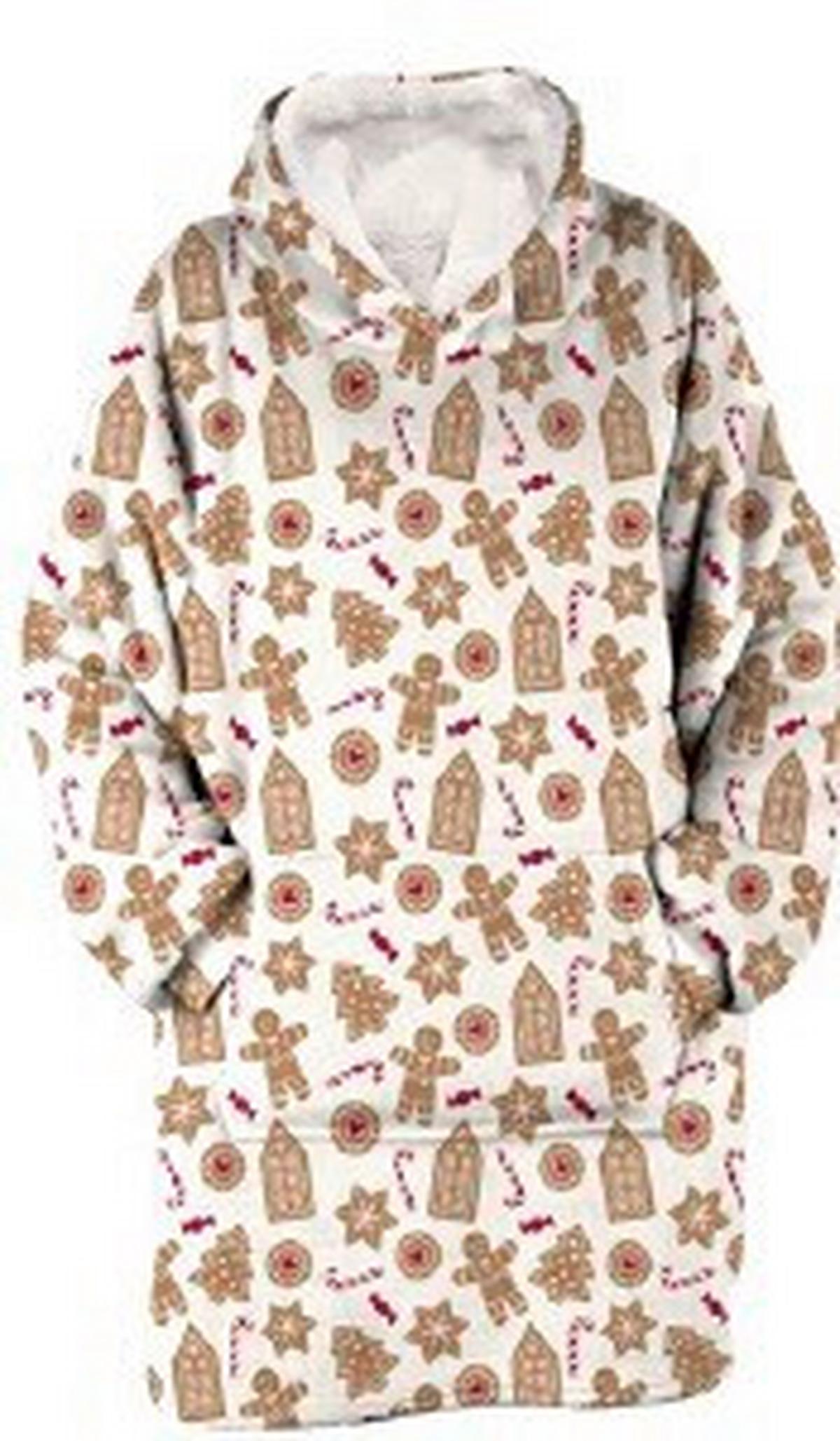 PONČO HOODIE GINGERBREAD - vícebarevná, textil (87/70cm)