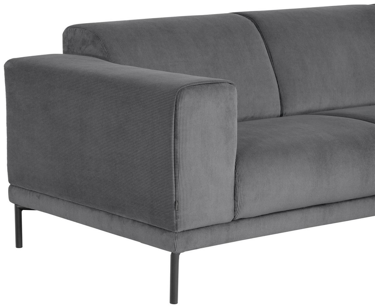 Ecksofa Erno Grau S: 262 Cm - Schwarz/Grau, Design, Textil (262/183cm) - MID.YOU
