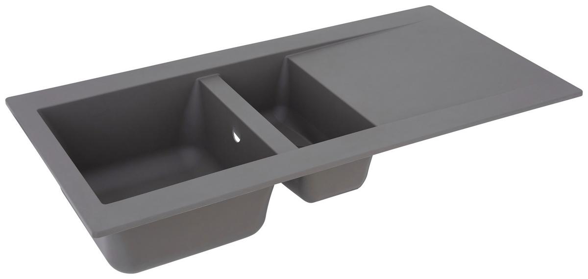 Spüle Respekta Denver Kunststein Bxt: 100x50 Cm - Grau, Trend, Glas/Kunststoff (100/20/50cm) - Respekta