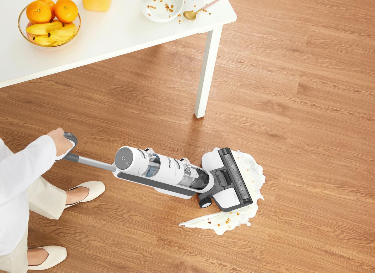 Száraz-nedves Porszívó Tineco Ifloor Breeze - fehér/szürke, Basics, műanyag (28,6/27,6/110cm)