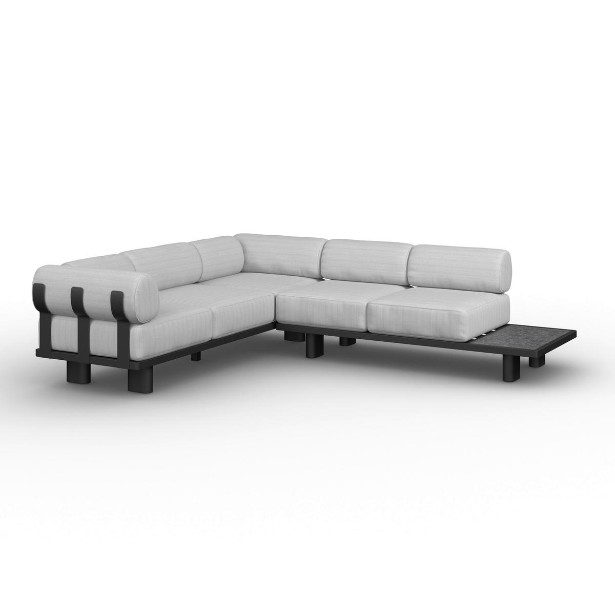 TERASOVÁ SEDACIA SÚPRAVA LUMEA - sivá/svetlosivá, Modern, kov/textil - Bessagi Garden