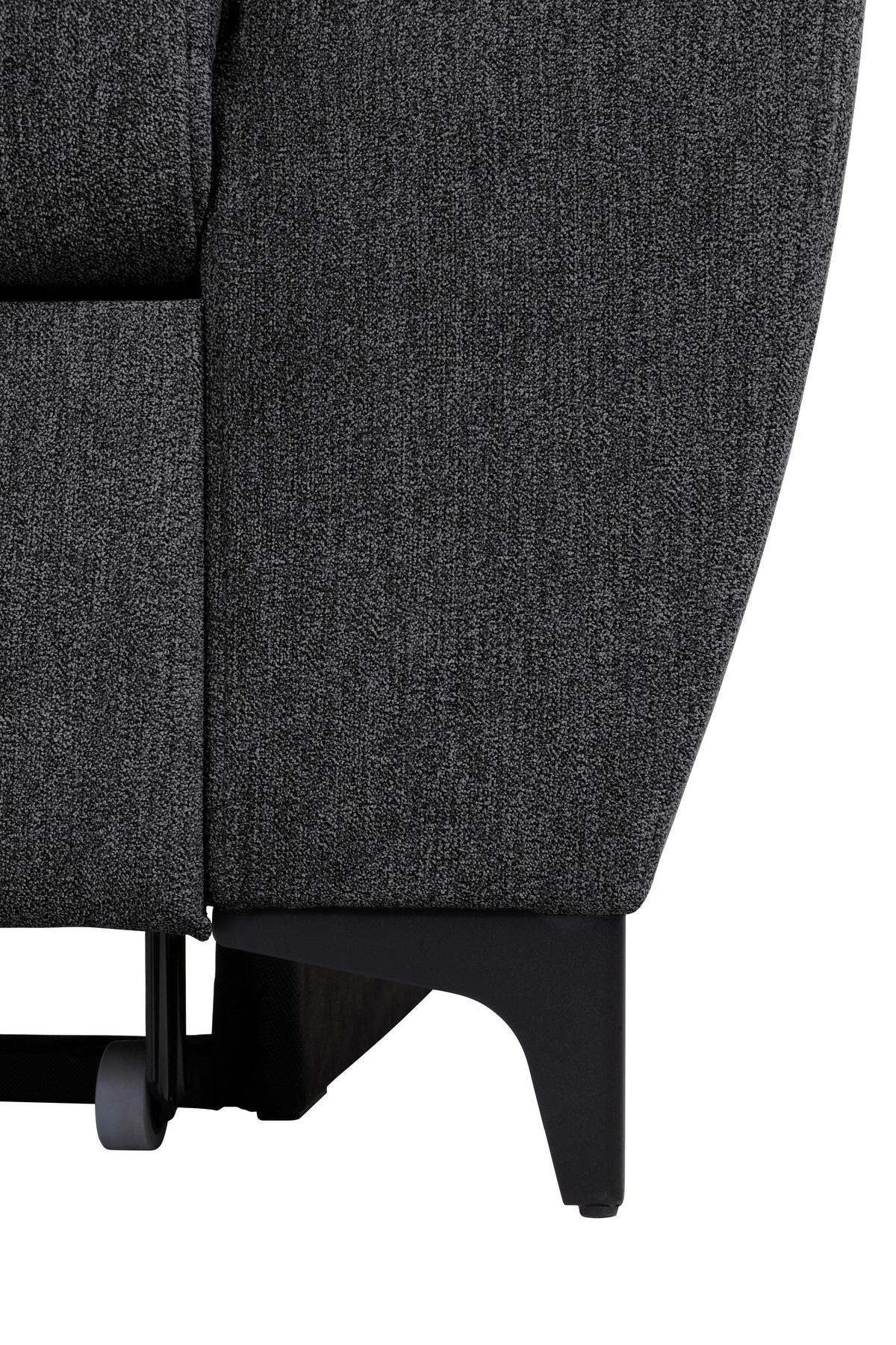 Ecksofa Lapis Schwarz S: 217/255 cm - Schwarz, KONVENTIONELL, Textil (217/255cm) - MID.YOU