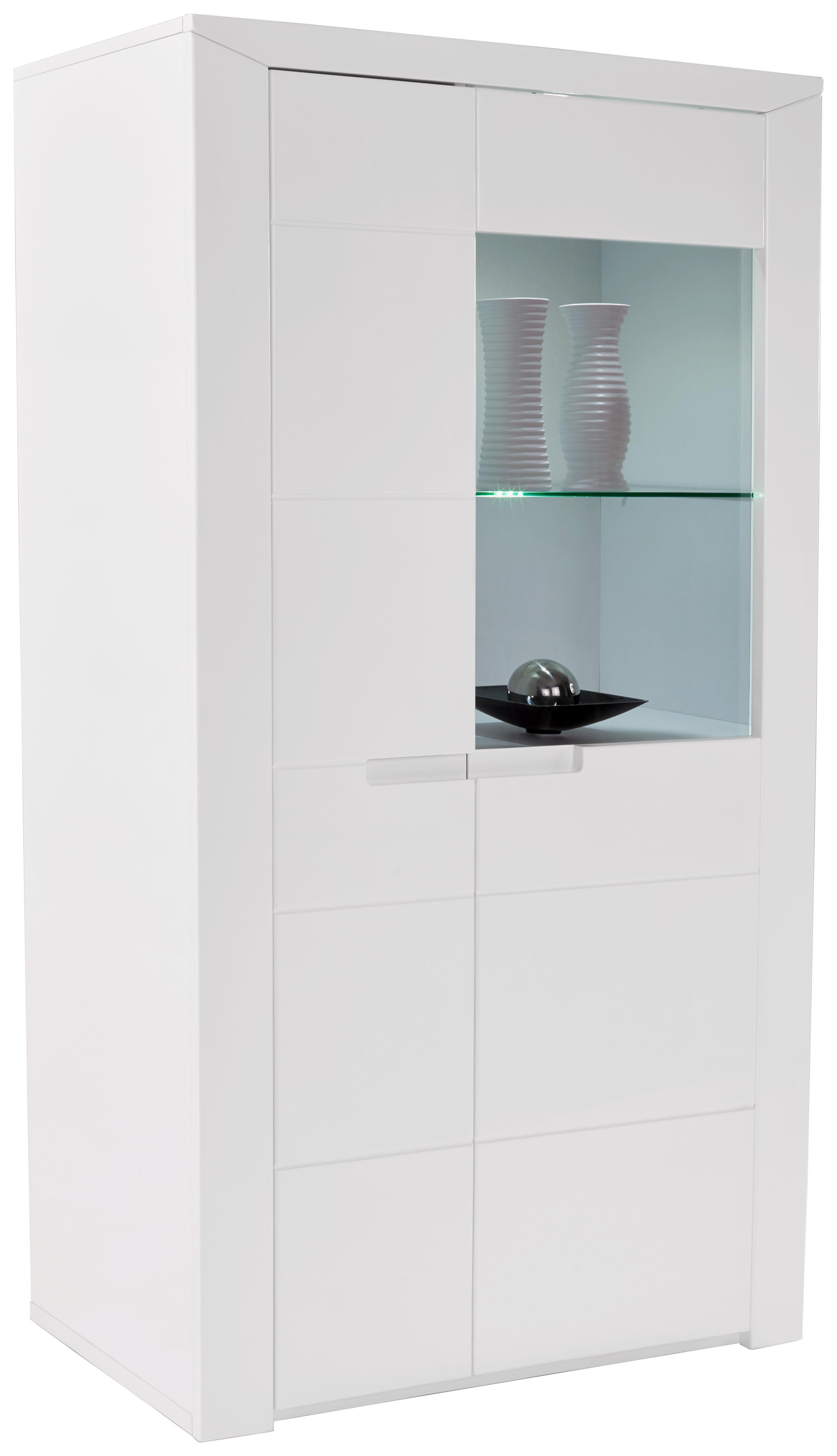 Vitrin Bree - Fehér, modern, Faalapú anyag (95/159/37,7cm)