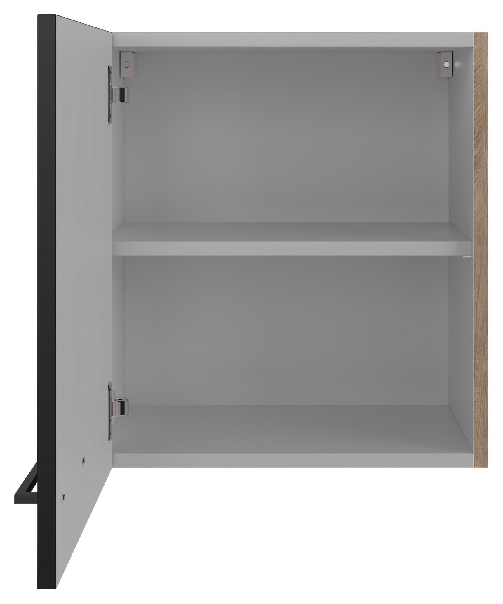 Horní kuchyňská skříňka CAPRI CAPRI H 50 - barvy dubu/černá, Konvenční, kov/kompozitní dřevo (50/54,8/32cm) - FlexWell