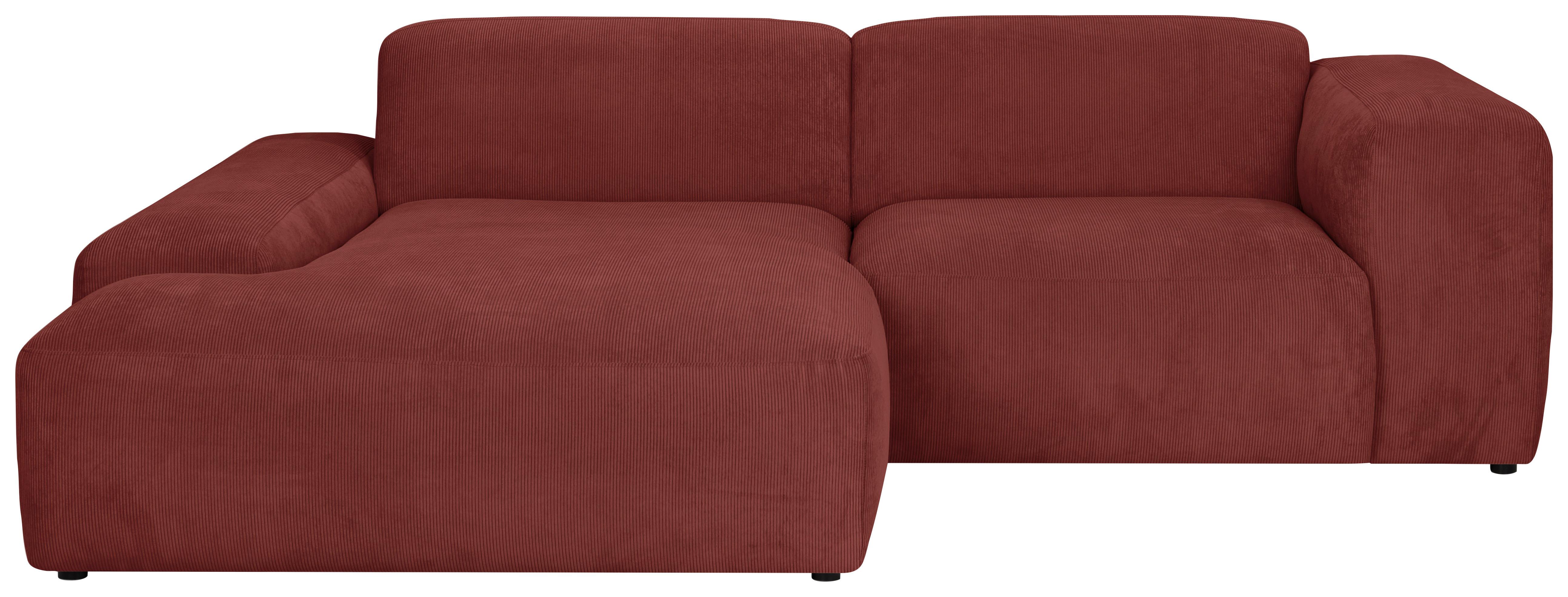 ECKSOFA Hannah Rot 170x252 cm - Rot/Schwarz, Design, Textil (170/252cm) - MID.YOU
