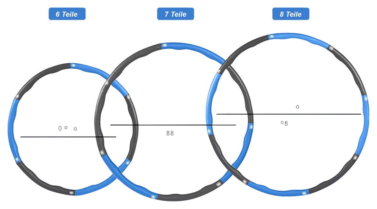 Hula-Hoop-Fitness-Reifen Fitness Hoop 1.2 Blau/Schwarz - Blau/Schwarz, KONVENTIONELL, Kunststoff (75 - 98cm)