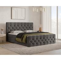 BOXBETT Karo Anthrazit 160x200cm - Anthrazit/Schwarz, MODERN, Holz/Kunststoff (160/200cm) - MID.YOU