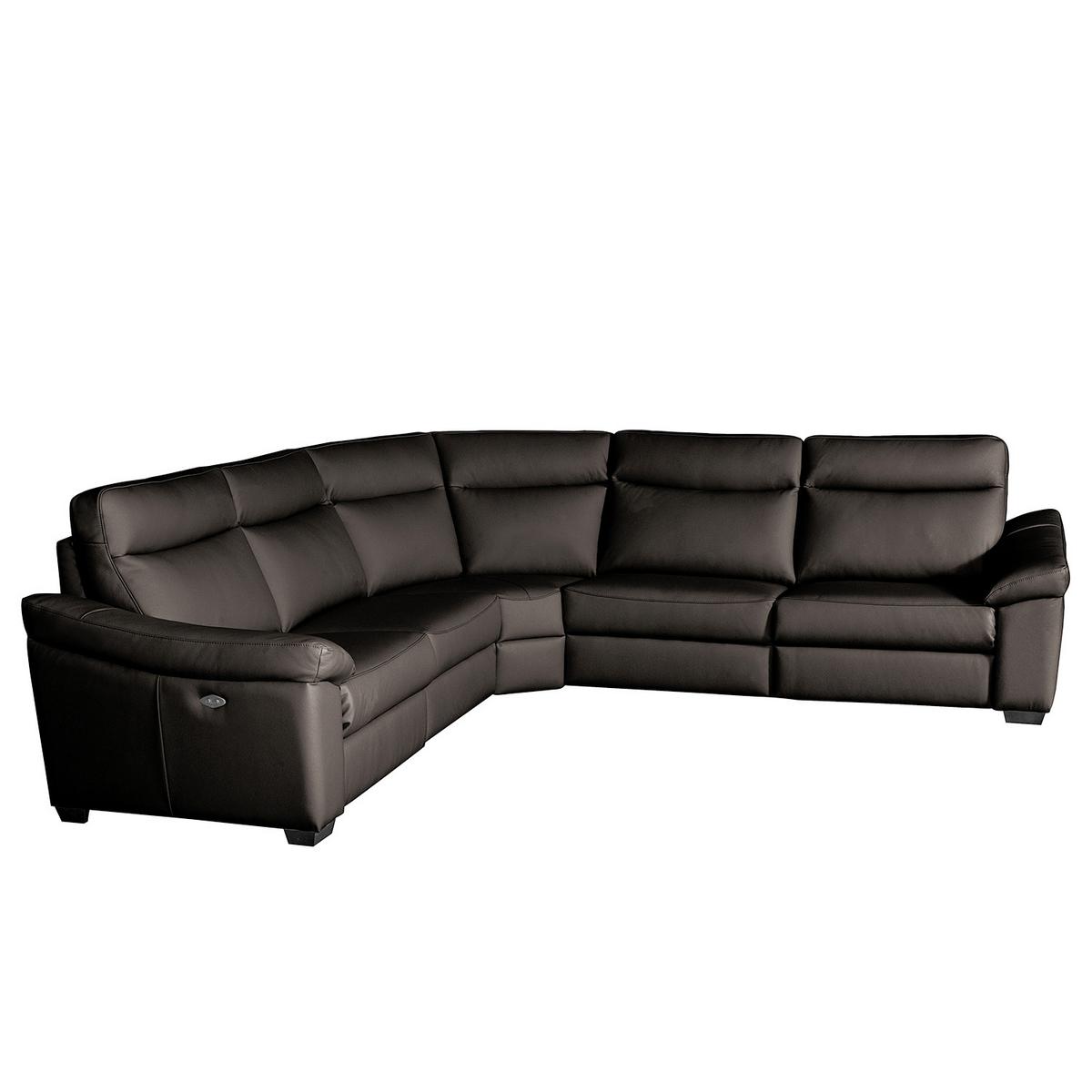 Ecksofa Dakar Braun B: 299x299 Cm - Schwarz/Braun, Design, Leder (299/299cm) - Livetastic