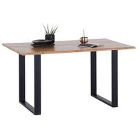 Étkezőasztal Mundra 140 - akácia színű/fekete, Konventionell, fa/fém (140/76/90cm)