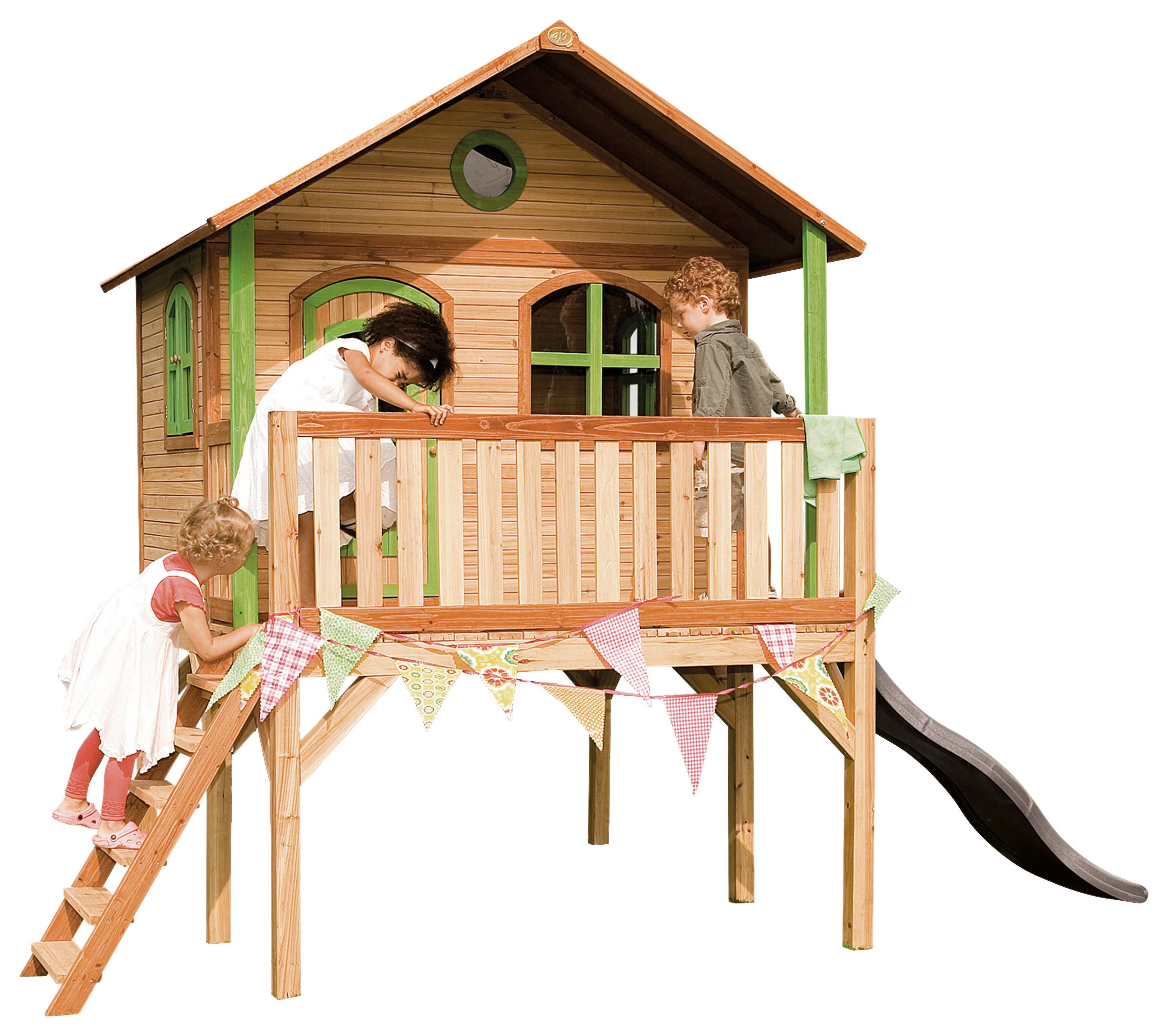 Spielhaus A030.041.80 - Braun/Grau, KONVENTIONELL, Holz/Kunststoff (380/274/212cm) - Ambia Garden