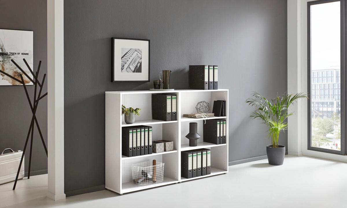 Aktenregal Office Edition Weiß B: 168,8cm - Silberfarben/Weiß, MODERN, Holzwerkstoff (168,8/113,6/33cm) - MID.YOU