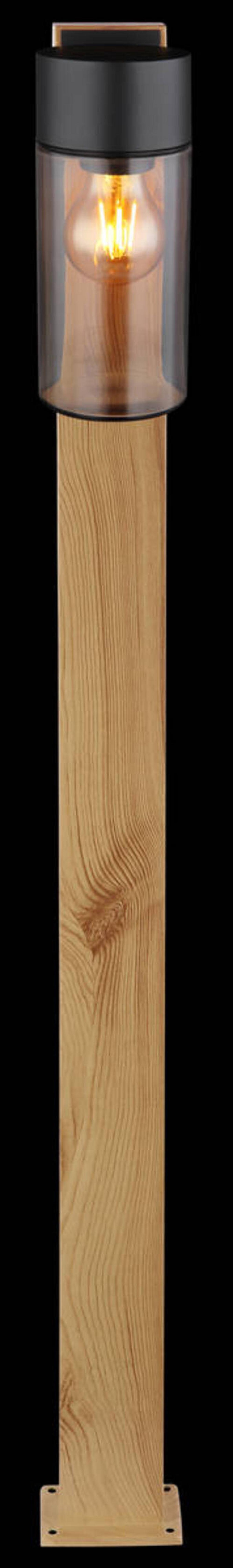 Außenleuchte 31977 - Schwarz, Natur, Glas/Metall (9/14,5/100cm) - Globo