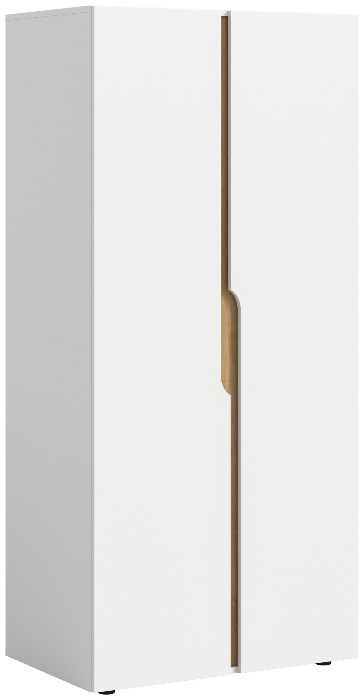 DREHTÜRENSCHRANK Anga Weiß B: 80cm - Weiß, MODERN, Holzwerkstoff (80/180/51cm) - MID.YOU