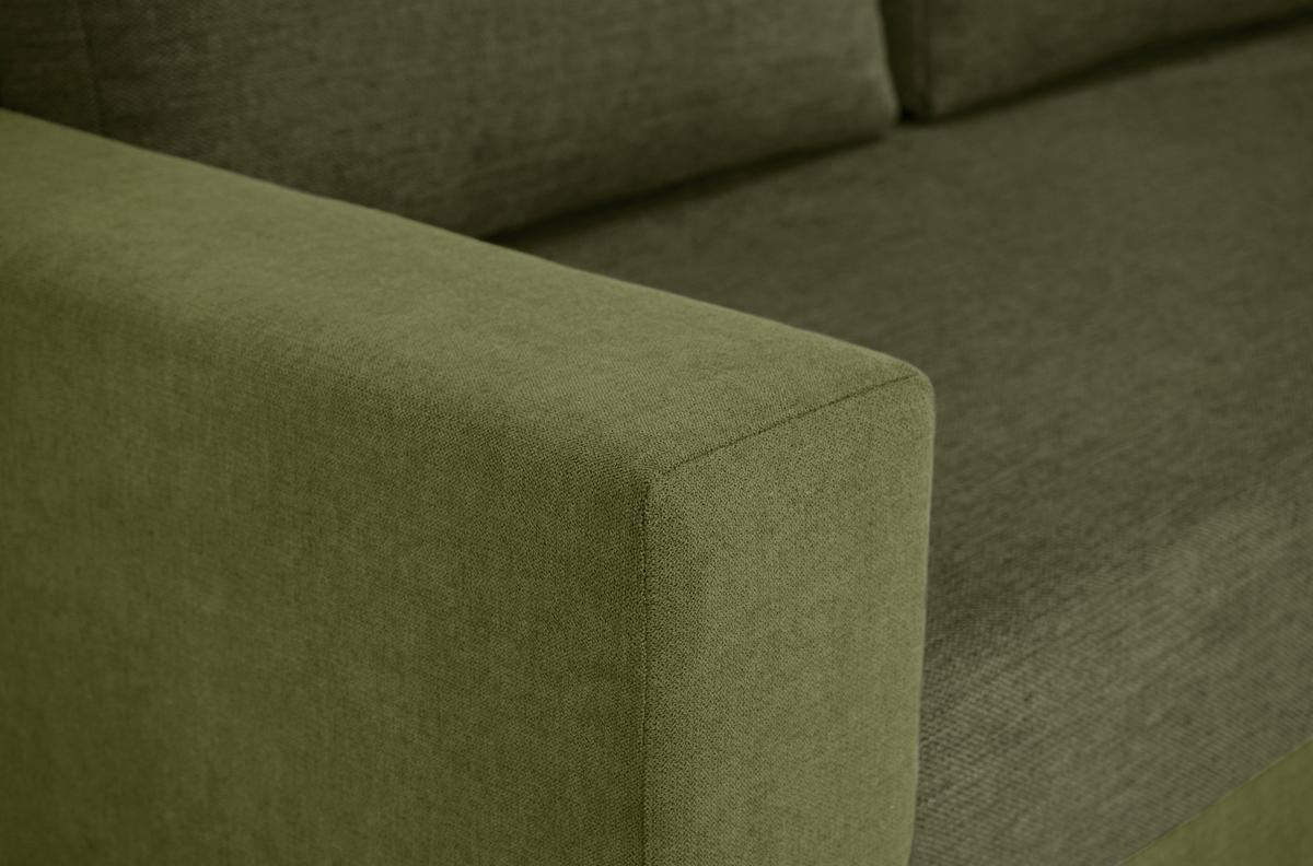 Ecksofa Asna, Olivgrün S: 252x155 cm - Schwarz/Olivgrün, Design, Textil (252/155cm) - Livetastic