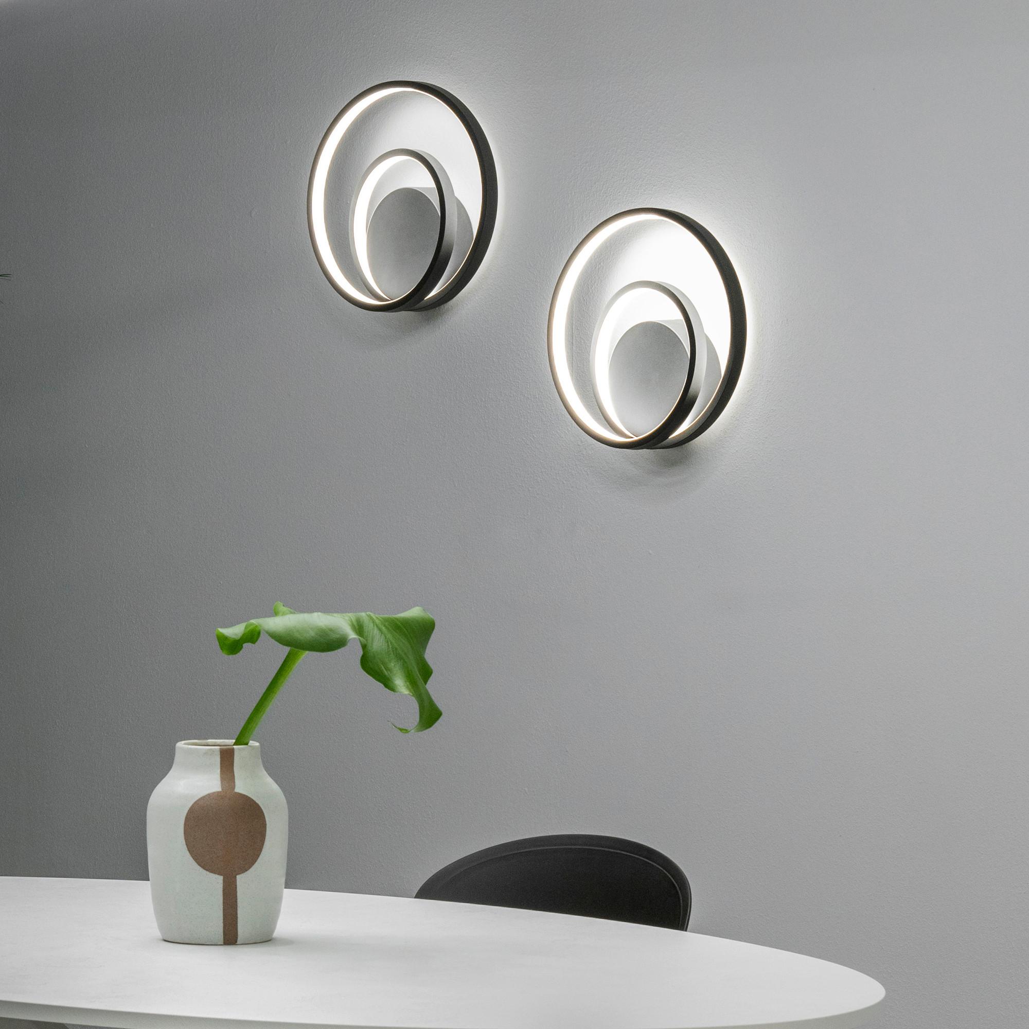 LED-Wandleuchte Nero Schwarz B: 30 cm - Schwarz, Design, Kunststoff/Metall (29/30/8cm) - Ideal Lux