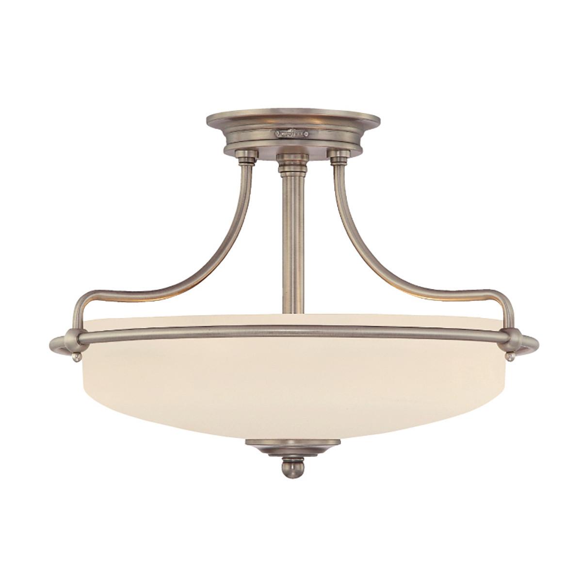 Deckenleuchte Qz-Griffin-Sfs-C - Chromfarben, Natur, Glas/Metall (42.2/30.1cm) - Elstead Lighting