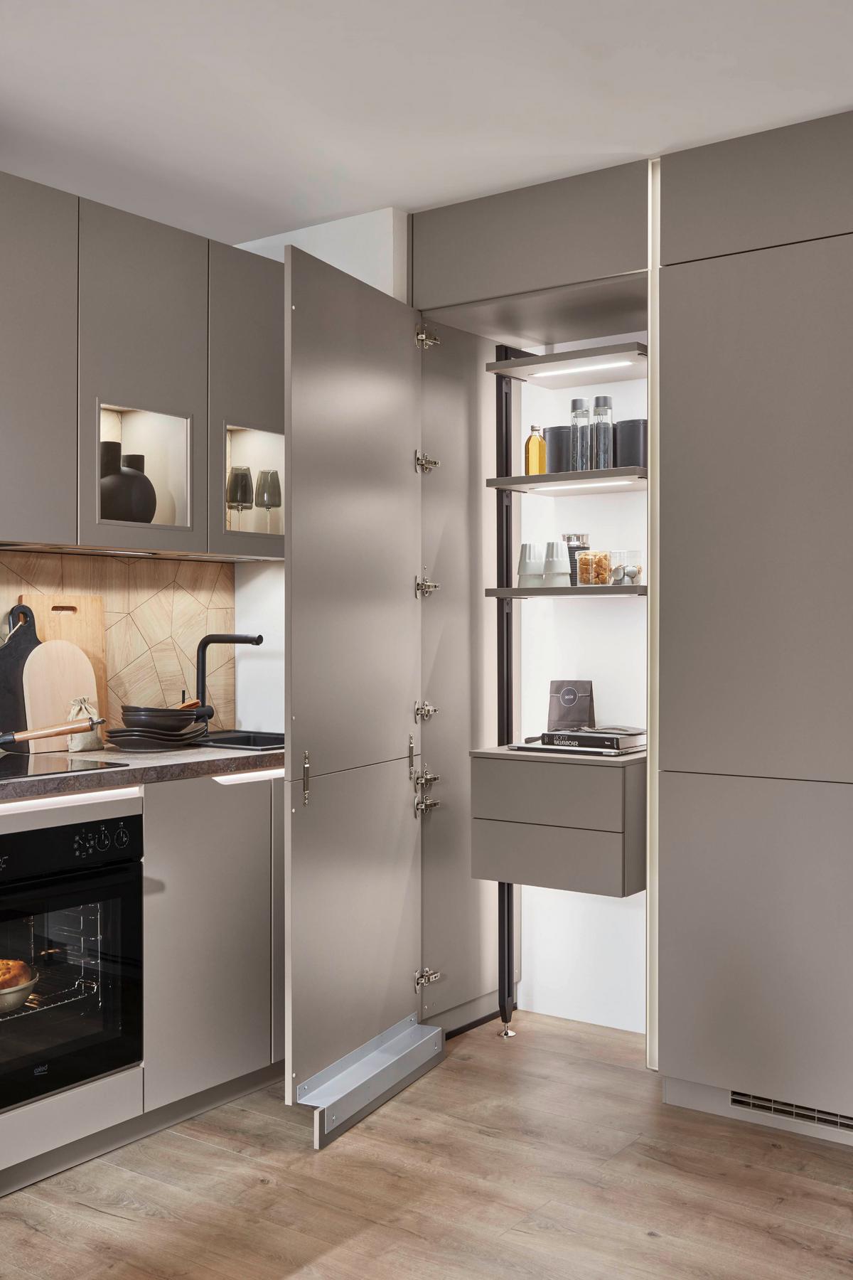 Eckküche Sidney - Hellbraun/Dunkelbraun, MODERN, Holzwerkstoff (273,2/218,1cm) - Vertico