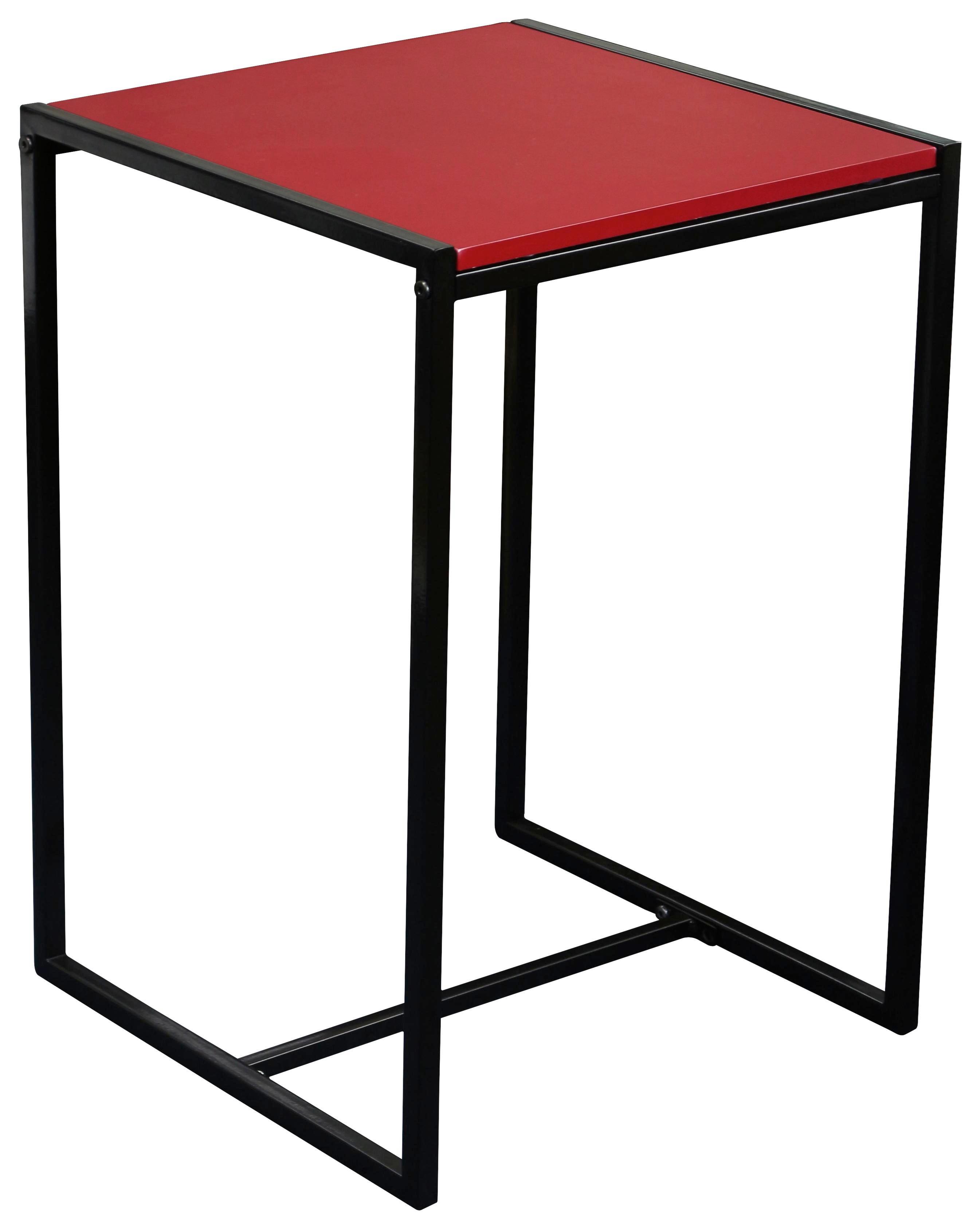 Kisasztal Bali - Piros/Fekete, modern, Faalapú anyag/Fém (39/58/39cm)