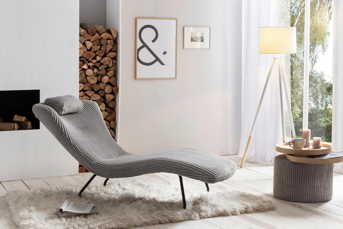 Odkládací stolek světle šedá - světle šedá, Design, kompozitní dřevo/textil (50/50/45cm) - Livetastic