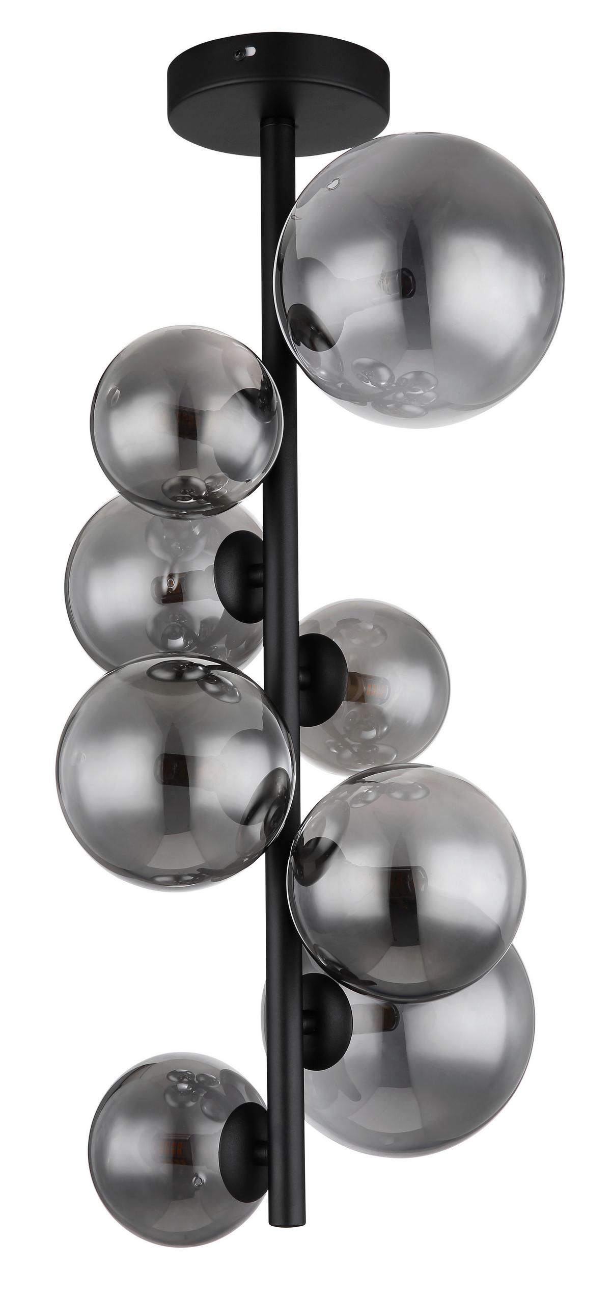 LED-Deckenleuchte 56133-8d - Schwarz, Design, Glas/Metall (28/60cm) - Globo