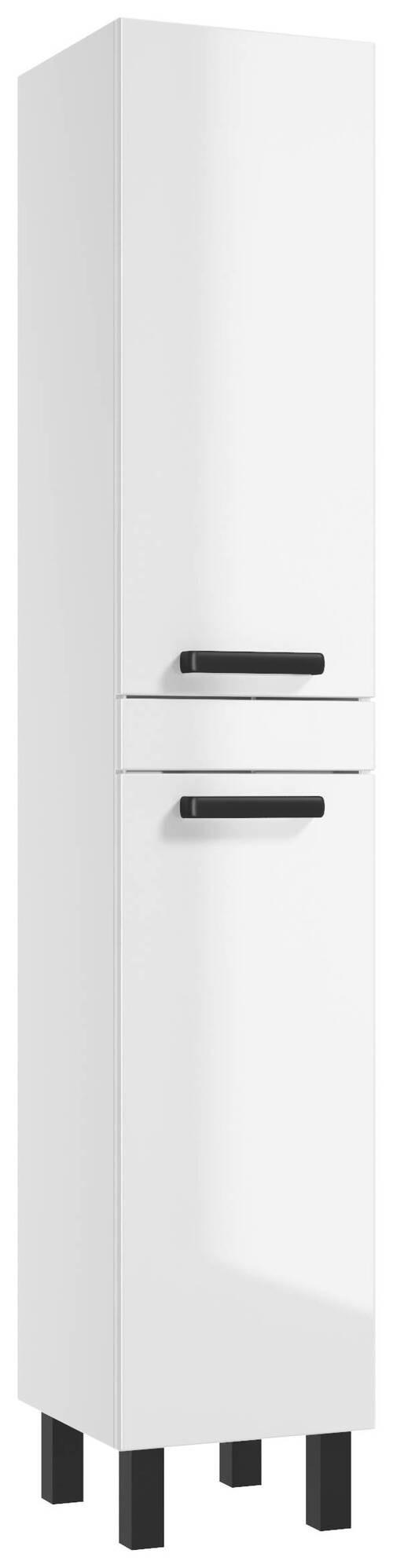 Hochschrank Rima B: 33 cm Weiß - Schwarz/Weiß, Basics, Holzwerkstoff (33/170/33cm) - MID.YOU