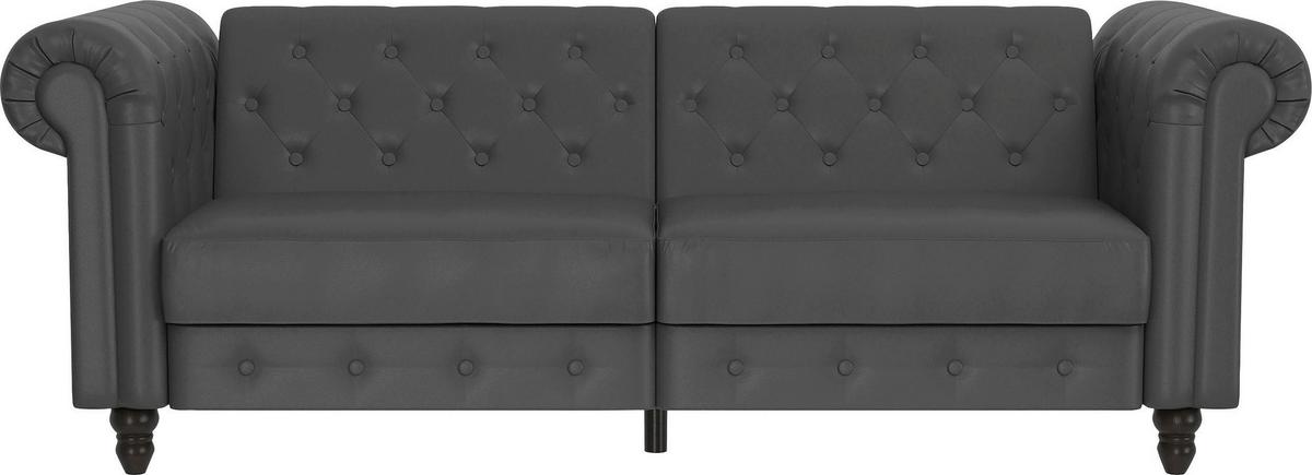 Schlafsofa Firenze Grau, mit Schlaffunktion - Schwarz/Grau, Basics, Textil (236/83cm) - Livetastic