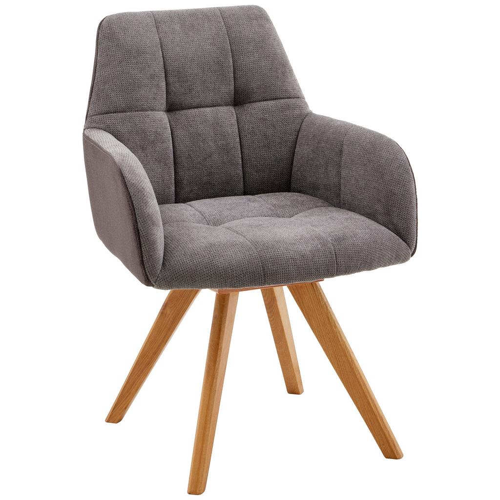 Armlehnenstuhl Elke Grau Gepolstert