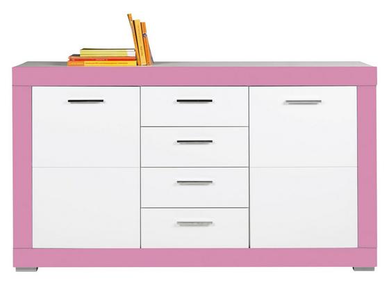 Komoda Sideboard Derby - bílá/růžová, Moderní, dřevěný materiál (155/90/40,5cm) Komoda Sideboard Derby - bílá/růžová, Moderní, dřevěný materiál (155/90/40,5cm)