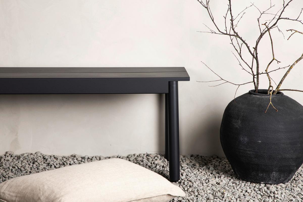 Gartenbank Modena - Schwarz, KONVENTIONELL, Metall (180/35/40cm) - Gardenson