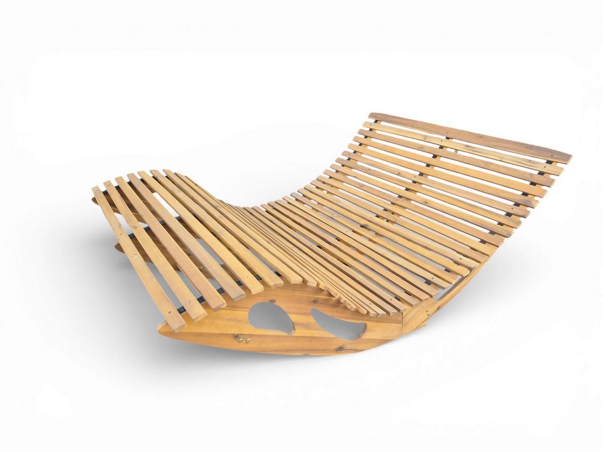 Schaukelliege für 2 Personen LxBxH: ca. 156x120x72 cm - Akaziefarben, Basics, Holz (156/120/72cm) - Prestige Home