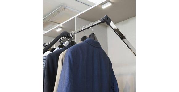 Drehtürenschrank Versity-D Alpinweiß/Marmorptik 4trg - Weiß, Trend, Holzwerkstoff (181/229/54cm) - James Wood
