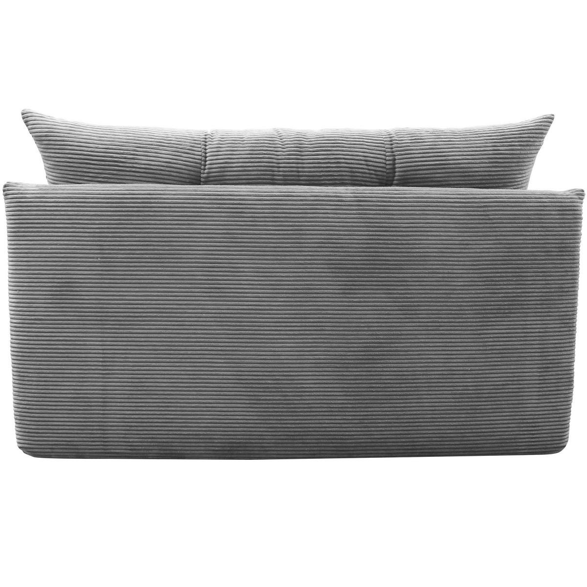 Schlafsofa mit Bettkasten Yellow B: 154 cm Cord Hellgrau - Hellgrau/Schwarz, Design, Textil (154/93/85cm) - MID.YOU