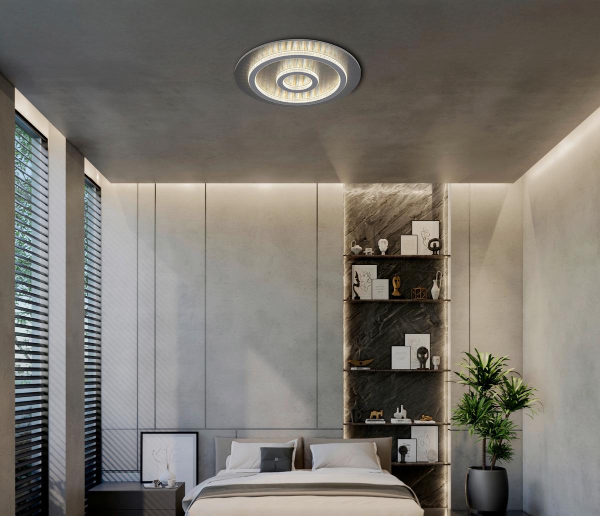 Led Mennyezeti Lámpa 48042-40a  Jayden - világosszürke/fekete, Design, műanyag/fém (45/5,5cm) - Globo