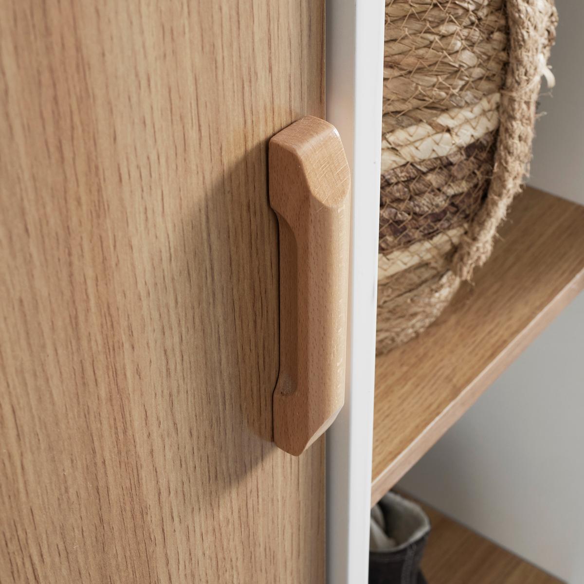 Dětská šatní skříň POPPA bílá - bílá/přírodní barvy, Moderní, dřevo/kompozitní dřevo (90/185/55cm) - Bessagi Kids