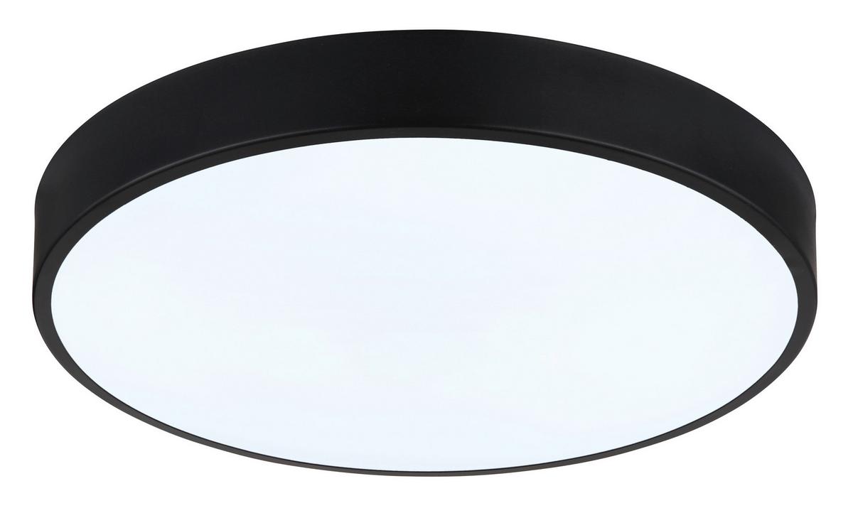 LED-Deckenleuchte Schwarz, 3000/4000/6000k - Opal/Schwarz, Basics, Kunststoff/Metall (37,8/7cm) - Globo