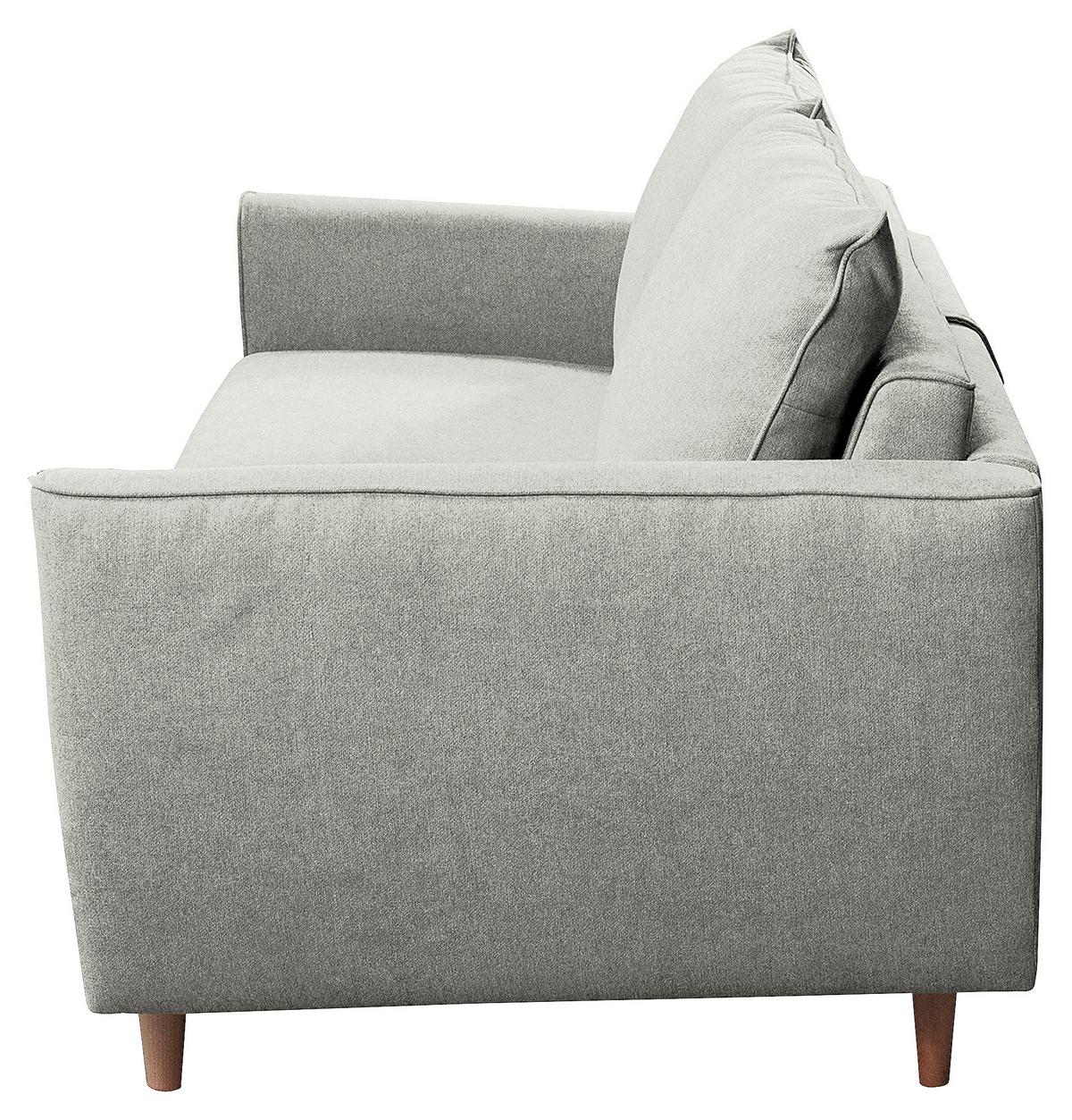 Schlafsofa Winter Hellgrau B: 195 cm - Buchefarben/Hellgrau, Design, Textil (195/90/102cm) - Livetastic