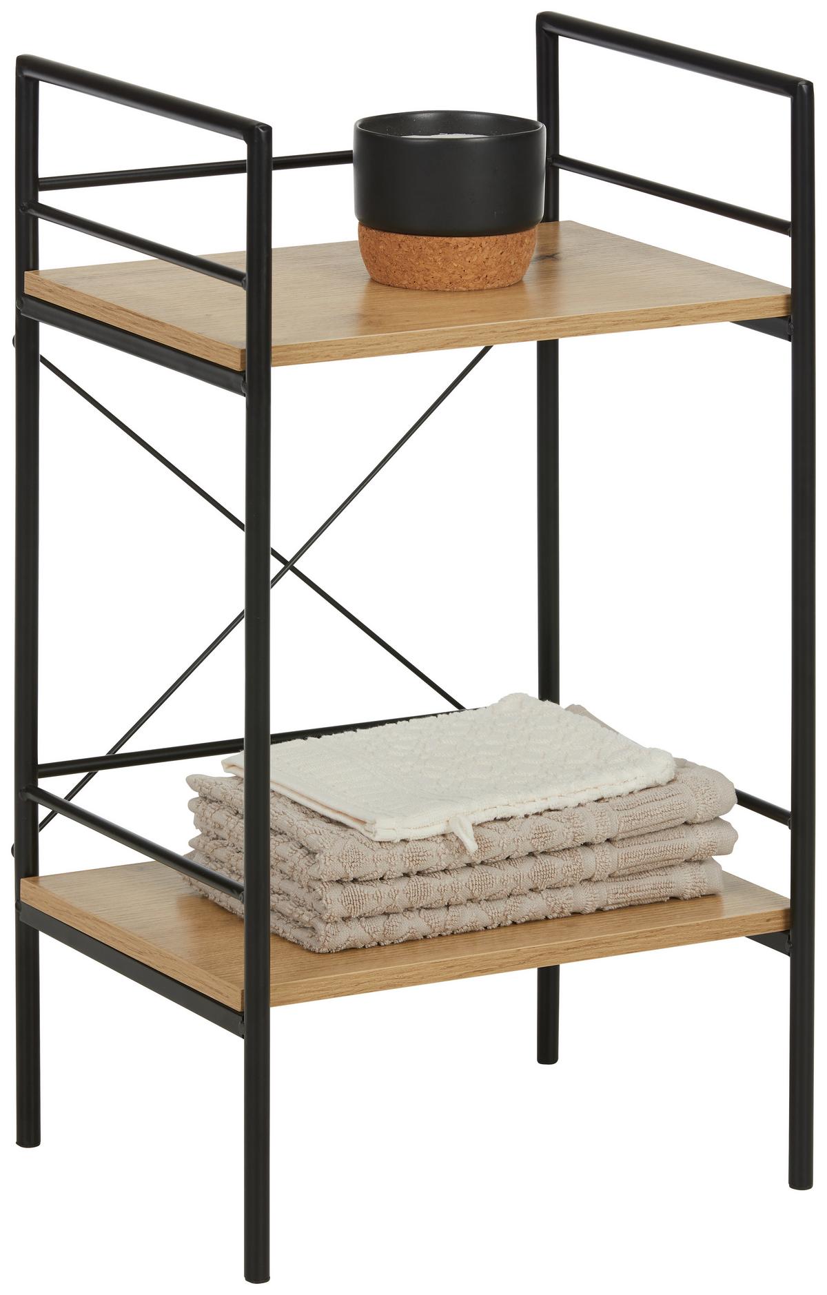 REGÁL MOSEL - černá/barvy dubu, Lifestyle, kov/kompozitní dřevo (34/62/27cm) - Mömax