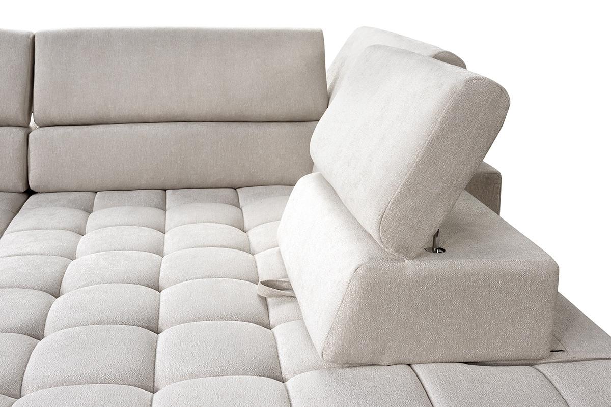 Ecksofa Elias Neu Creme S:307x201 cm - Creme/Naturfarben, Design, Textil (307/201cm) - Livetastic