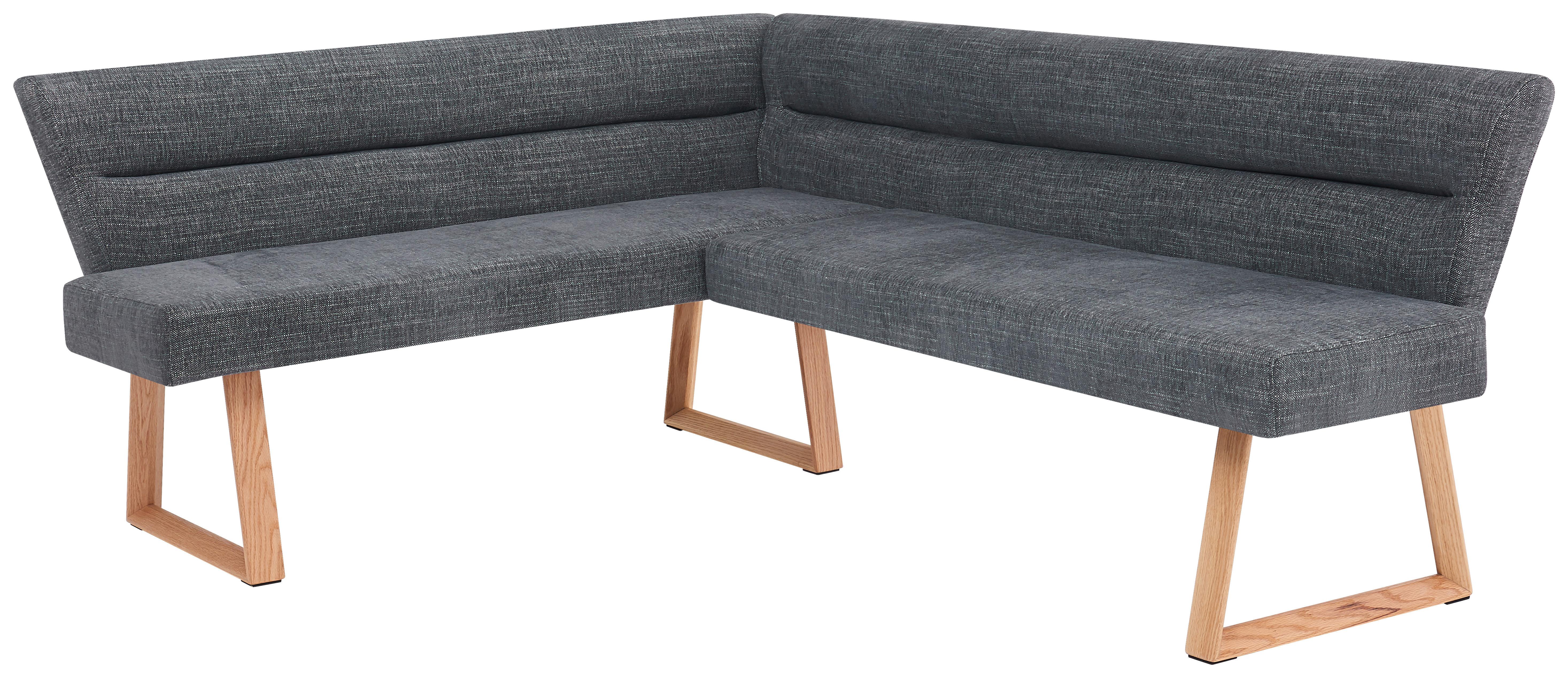 Eckbank Linnea Eichefarben/D-Grau B:162-204cm - Dunkelgrau/Eichefarben, MODERN, Holz/Textil (162-204/82/61cm) - Livetastic