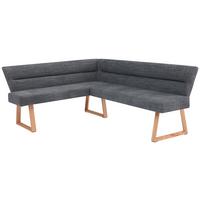 Eckbank Linnea Eichefarben/D-Grau B:162-204cm - Dunkelgrau/Eichefarben, MODERN, Holz/Textil (162-204/82/61cm) - Livetastic