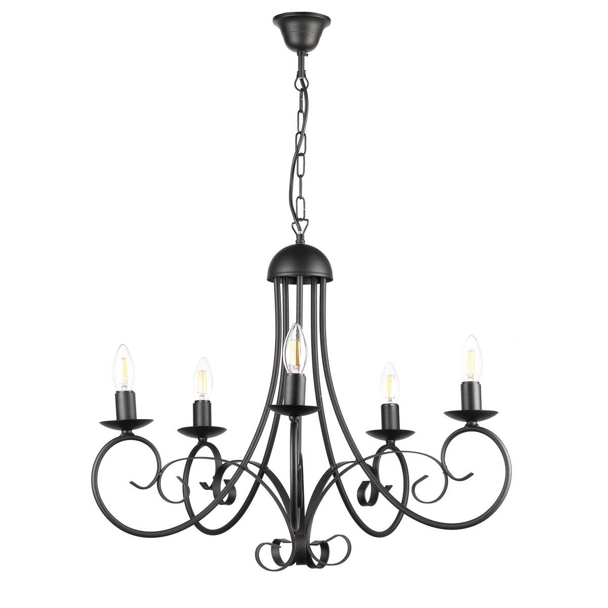 Kronleuchter 4885/5n - Schwarz, KONVENTIONELL, Metall (60/110cm)