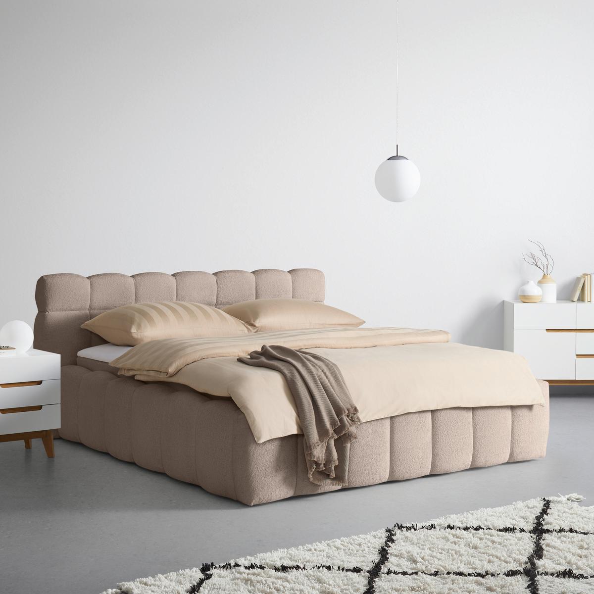 Čalouněná postel MONTE 200x200, hnědá - černá/hnědá, Konvenční, textil/plast (200/200cm) - Based