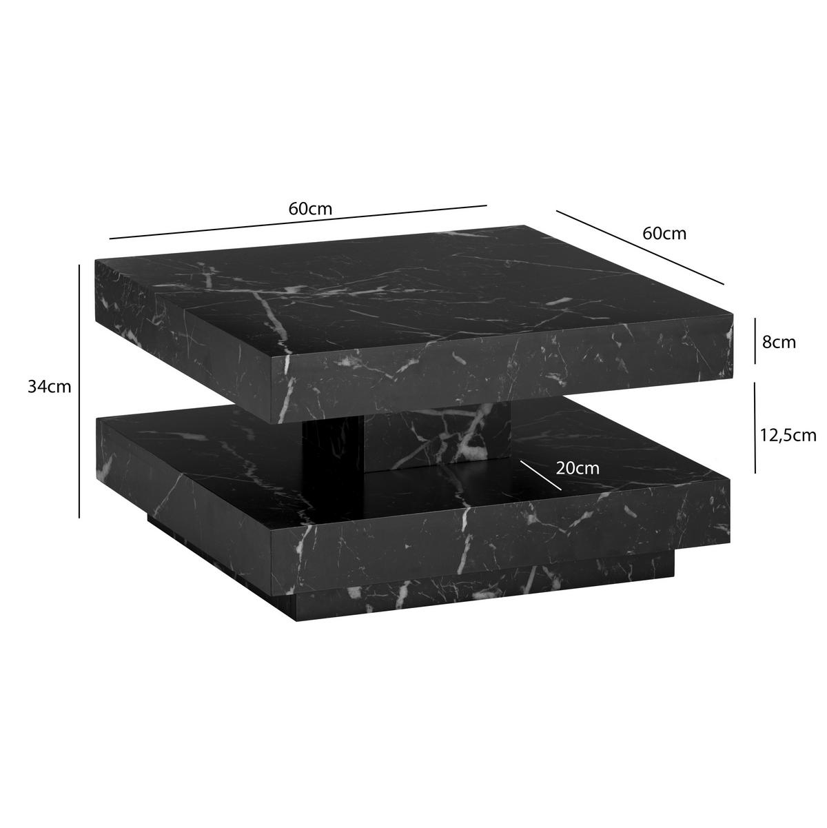 Couchtisch Schwarz L: 60 Cm - Schwarz, Design, Holzwerkstoff (60/60/34cm) - Livetastic