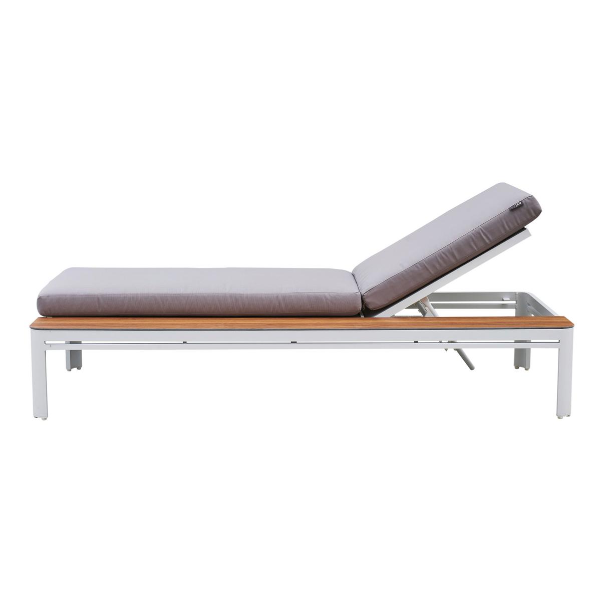 Gartenliege Kira - Eichefarben/Weiß, LIFESTYLE, Textil/Metall (200/89/32,5cm) - Ambia Garden