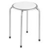 Stapelhocker Raki Metall Alu/Lederlook Weiß H: 45 cm - Alufarben/Weiß, MODERN, Metall (30/45cm)
