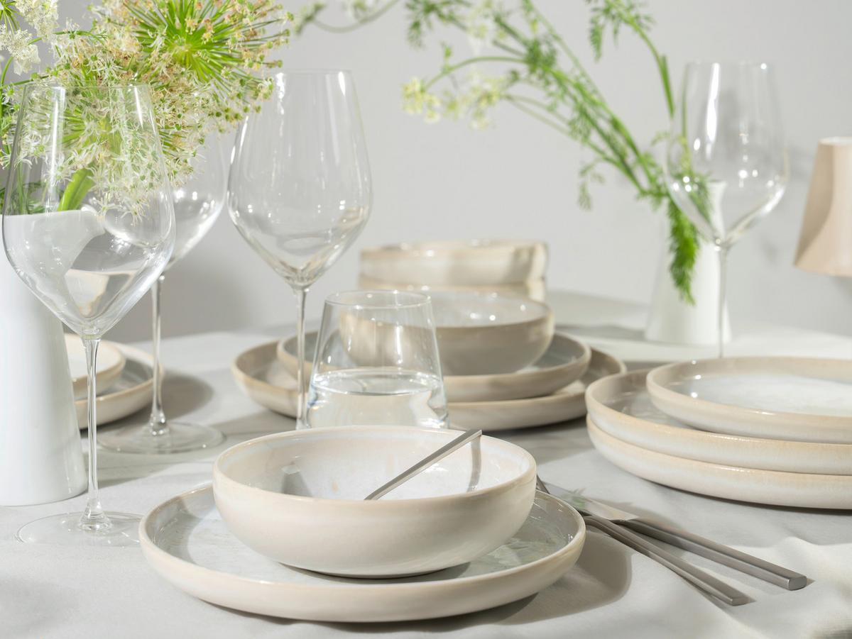 Tafelserviceset YUKi Steinzeug, Weiß, 12 -Teilig. - Weiß, Basics, Keramik - Creatable